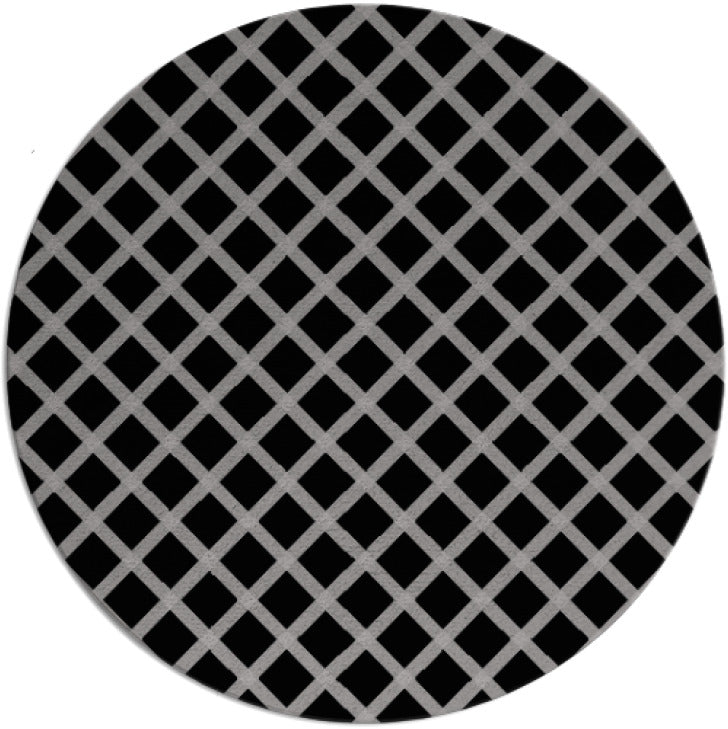 Blue & Silver Plaid Hand Tufted Round Plush New Zealand Wool Rug