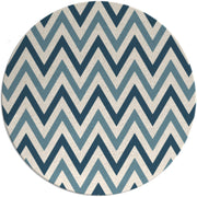 Mission Teal Hand Tufted Round Plush New Zealand Wool Rug