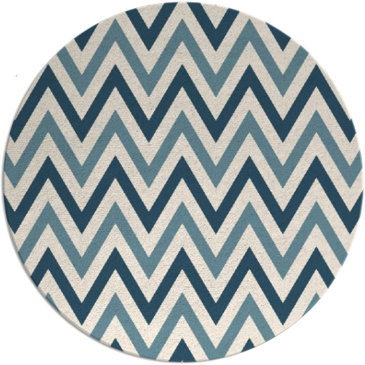Mission Teal Hand Tufted Round Plush New Zealand Wool Rug