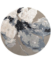 Nebula Floral Hand Tufted Round Plush New Zealand Wool Rug