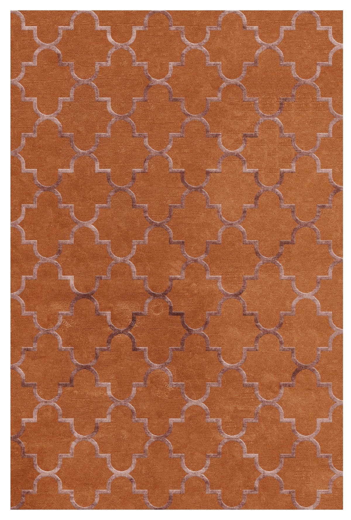 Orange Sapphire New Zealand Wool & Viscose Silk Rug