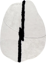 Vanilla New Zealand Wool Loop & Cut High Low Pile Rug