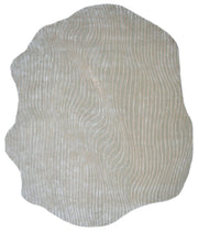 Ivory Zebra Shaped New Zealand Wool & Silk Rug